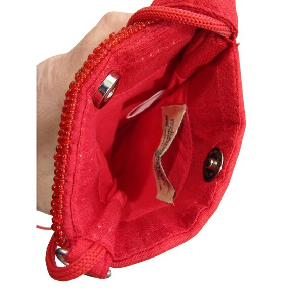 Beaded Christmas Tree Club Bag Two Pocket Crossbody Bamboo Trading Company GUC - Picture 9 of 10